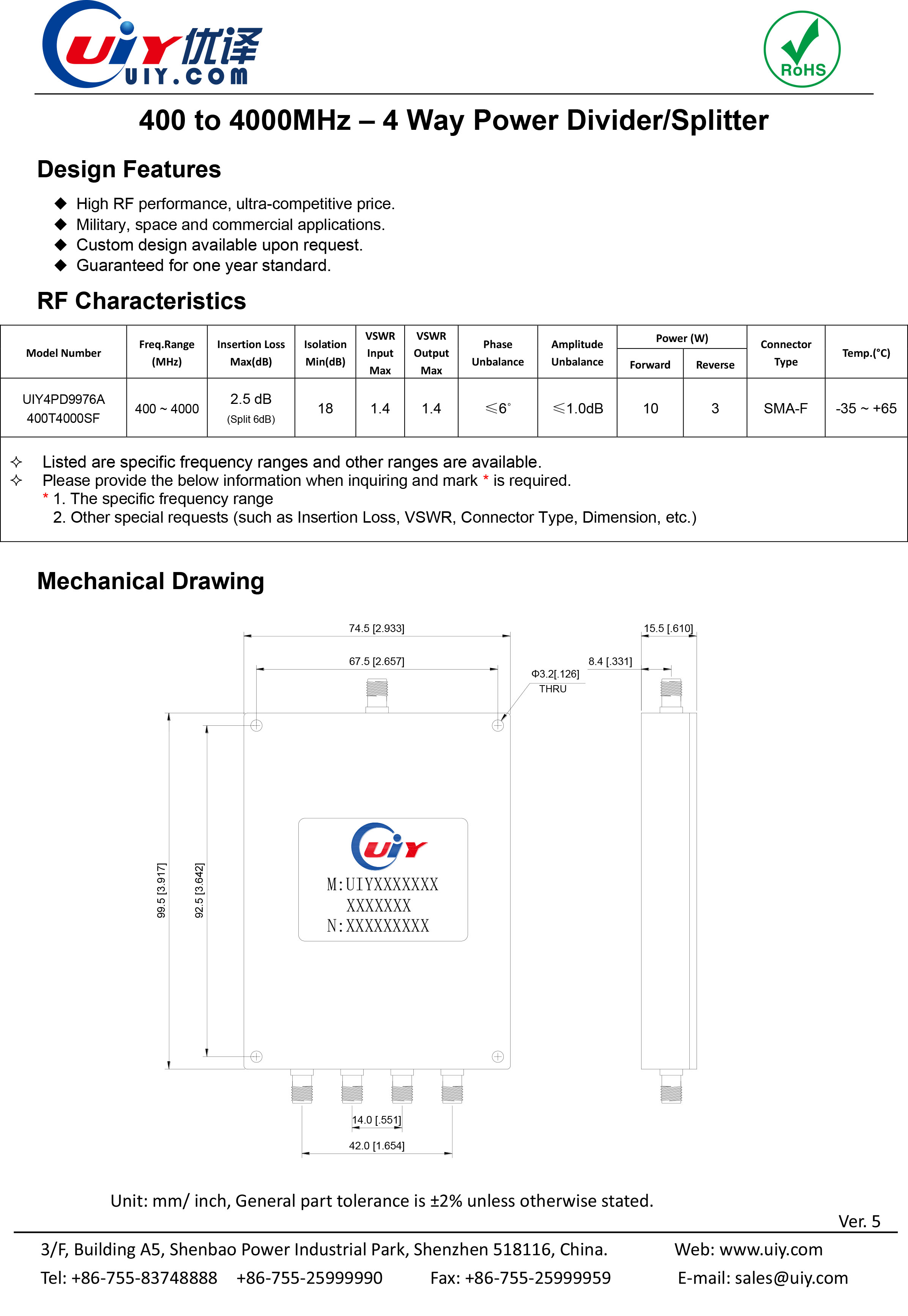 hot-UIY4PD9976A400T4000SF-datasheet